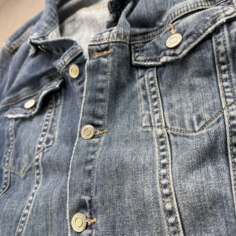 Lucky Brand Tomboy Trucker Women XL Blue Denim Jean Jacket Outerwear Casual - Picture 9 of 10